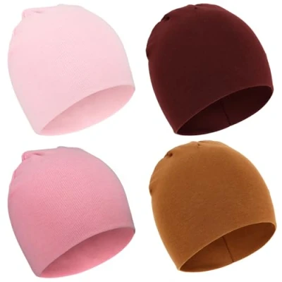 Afbeelding van DRESHOW Babymuts voor pasgeborenen, peuters, zacht, schattig, gebreid, baby&#039;s, jongens, kinderen, mutsen, 4 stuks 05 26