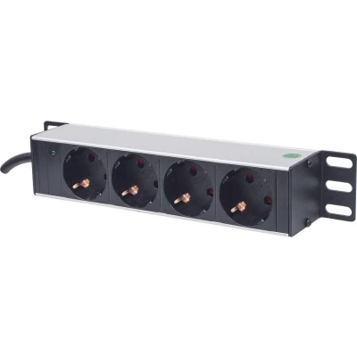 Afbeelding van Intellinet 714020 10 inch Stekkerdoos voor patchkast Incl. 2 metalen houders kasten Aluminium, Zwart
