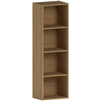 Image de Vida Designs Oxford Bibliothèque cubique à 4 étages en bois de chêne Meuble rangement pour bureau salon