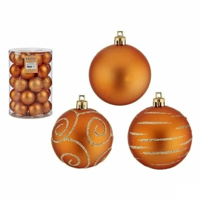 Afbeelding van Set kerstballen Oranje PVC 6 cm (4 Stuks)