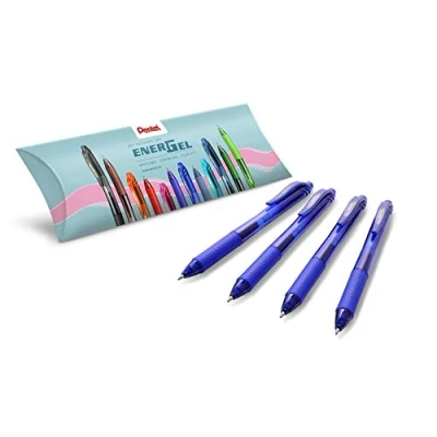 Afbeelding van Pentel Energel X BL107 gelroller, intrekbaar, medium punt, 0,7 mm, blauw, 4 stuks