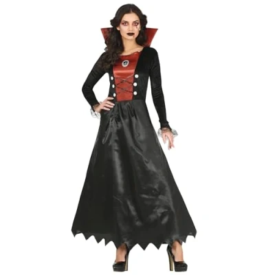 Afbeelding van Guirca Vampier &amp; Dracula Kostuum Gotische Vamperina Ina Vrouw Rood, Zwart Maat 36 38 Halloween Verkleedkleding