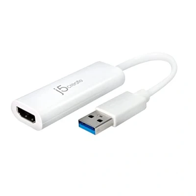 Afbeelding van j5create USB type A naar HDMI adapter voor meerdere schermen, ondersteunt 1080p 2048x1152@32bit 3.0 met ondersteuning 2.0, compatibel Mac en Windows (JUA254)