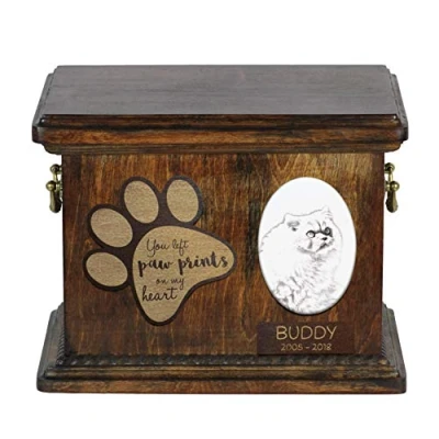 Afbeelding van Himalaya urn voor kattenas, met foto en gepersonaliseerde hondenras box