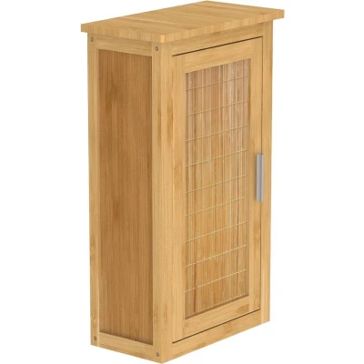 Afbeelding van Hoge kast met deur 40x20x70 cm bamboe