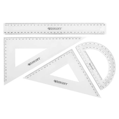 Afbeelding van Westcott 10304 00 wiskunde 4 stuks, transparante kunststof