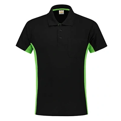 Afbeelding van Tricorp Poloshirt Workwear 202002 180gr Zwart/Lime Maat 4XL