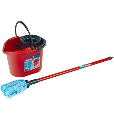 Afbeelding van Vileda speelgoed dweil met kleine emmer 22 cm Rood