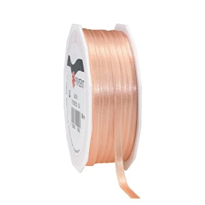 Afbeelding van C.E. Pattberg Satijnen lint, abrikoos, 50 m breed, voor het verpakken van geschenken, 6 mm breed decoreren en knutselen, decoratief lint alle gelegenheden