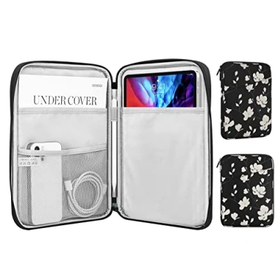 Afbeelding van MoKo 9 11 Inch Tablet Sleeve Case, Fits iPad Air 5 10.9&quot; 2022, Pro M2 2022 2018, 10th 10.9 4 10.9, Tab S8/A7, Protective Bag Carrying Case with Pocket, Black&amp;White Magnolia