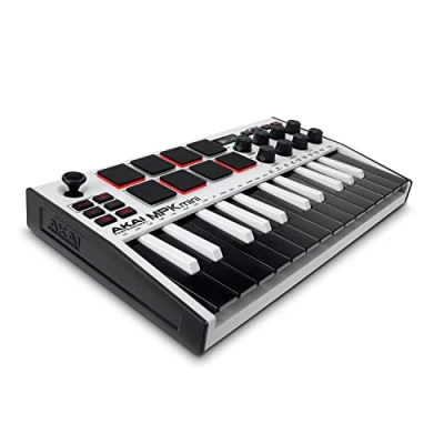 Image de Akai MPKMINI3WH USB 25 mini notes 8 pads écran OLED Blanc