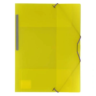 Afbeelding van Grafoplás 04801260 PP map met elastiek en 3 kleppen folio geel