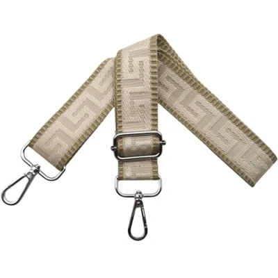 Afbeelding van tasriem, verstelbare breedte 3,8 cm, met zilverkleurige karabijnhaak, draagriem voor dames, handtassen, kaki/beige, K40
