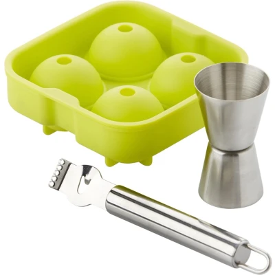 Afbeelding van Point virgule Pv coc 9991 3 delige Cocktailset Ijsballenvorm, Maatje En Zester