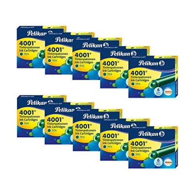 Afbeelding van Pelikan Inktpatroon 4001 donkergroen Pak a 6 stuk 10 stuks