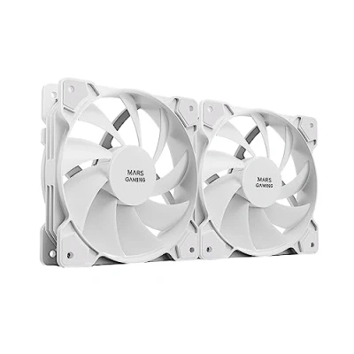 Afbeelding van Box ventilator Mars Gaming MFPROX2W Wit 2 Stuks Ø 12 cm