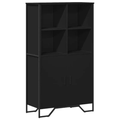 Afbeelding van vidaXL Hoge kast 79,5x35,5x137,5 cm bewerkt hout zwart