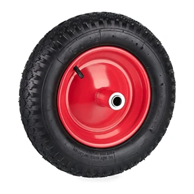 Afbeelding van Relaxdays kruiwagenwiel 3.50 8 binnenband reservewiel stalen velg kruiwagenband