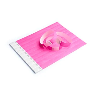 Afbeelding van Tyvek 500 stuks papieren armbanden voor controle en veiligheid evenementen, feesten, festivals reizen entreearmbanden (roze)