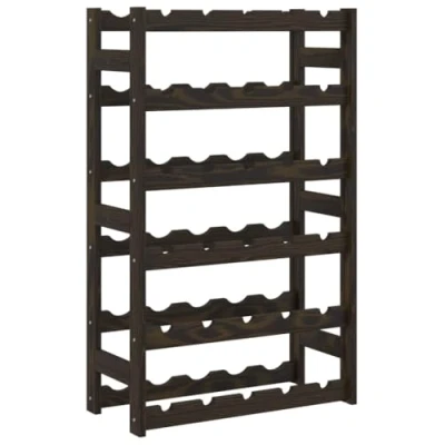 Image de vidaXL Casier à bouteilles pour 30 noir bois pin solide