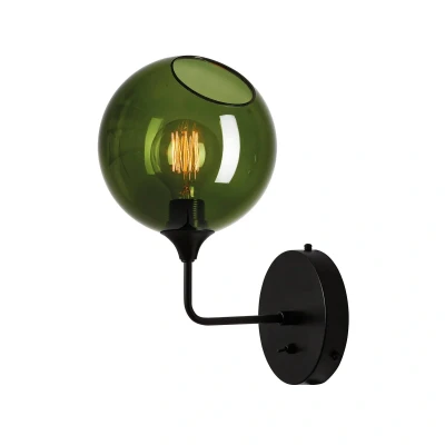 Afbeelding van Ballroom Short wandlamp, groen, glas, handgeblazen