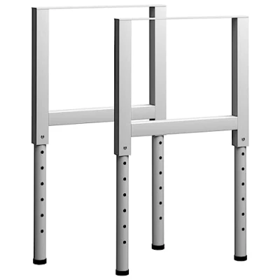 Afbeelding van vidaXL Verstelbare werkbanklijsten, 2 stuks, metaal, 55 x 69 95,5 cm, grijs