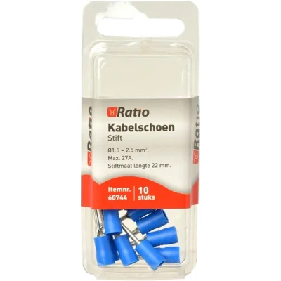 Afbeelding van Kabelschoen pen 12mm 1,5 2,5mm² 10st in blister
