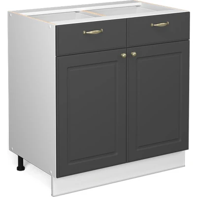 Afbeelding van Vicco Badkamerkast Fame Line, Antraciet goud/Wit, 80 x 81.6 cm zonder werkblad