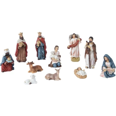 Afbeelding van Klassieke kerststal figuren 11 delig 9,4cm Hoog