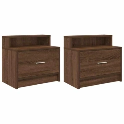 Afbeelding van vidaXL Nachtkastjes 2 st met lade 51x31x47 cm bruin eikenkleurig