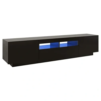 Image de vidaXL Meuble TV avec lumières LED Noir 180x35x40 cm3081898