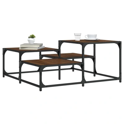 Afbeelding van Salontafel 87,5x87,5x40 cm bewerkt hout bruineikenkleurig