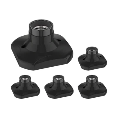 Afbeelding van ledscom.de 5 stuks ELEKTRA plafondlamp/fitting, porselein, zwart, 1 x E27 max. 60 W
