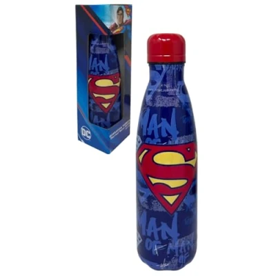 Afbeelding van CARTOON Roestvrijstalen thermosfles met afschroefdop, van roestvrij staal voor kinderen, jongens, 500 ml (Superman, blauw)