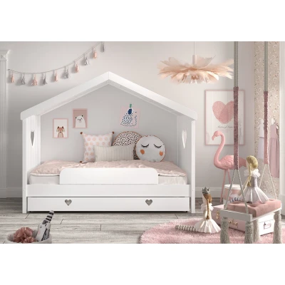 Afbeelding van KidsOnly Amori Open Huisbed met Slaaplade en Bedbeveiliging Wit