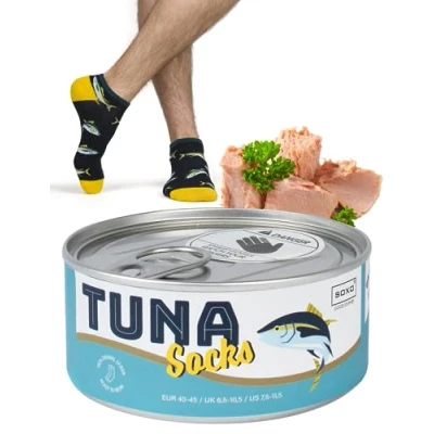 Afbeelding van soxo De visser Grappige damessokken, cadeau voor heren, fantasie, sokken, cadeau, 2 maten, tonijn