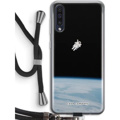 Afbeelding van Case Company® hoesje met Koord geschikt voor Samsung Galaxy A50 Alone in Space Telefoonhoesje Zwart Bescherming aan alle Kanten en Over de Schermrand