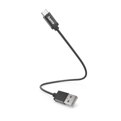 Afbeelding van Hama USB laadkabel 2.0 A stekker, C stekker 0.20 m Zwart 00201600