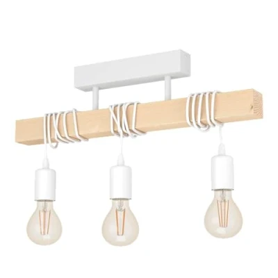 Afbeelding van EGLO Townshend Plafondlamp E27 55 cm Wit/Bruin