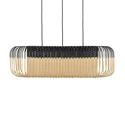 Afbeelding van Forestier Bamboo Oval M hanglamp zwart