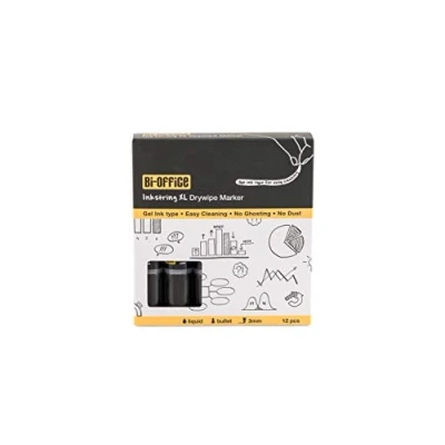 Afbeelding van Bi Office Inkstring XL whiteboard marker, gelinkt, 3 mm, zwart, 12 stuks