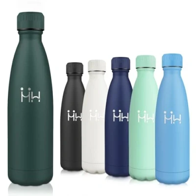 Afbeelding van Motswedi thermosfles, 500 ml, BPA vrij, 24 uur koud en 12 warm, roestvrij staal, lekvrij, thermosfles voor kinderen, drinkfles kinderen volwassenen, sport, fitnessstudio