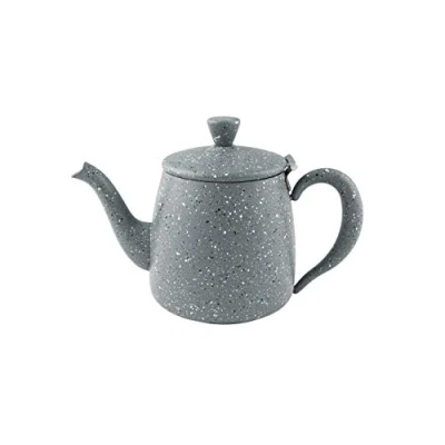 Afbeelding van Café Olé PT Premium 18oz Theepot van hoogwaardig roestvrij staal grijs graniet, druppelvrij uitgieten, holle handgrepen en klapdeksel