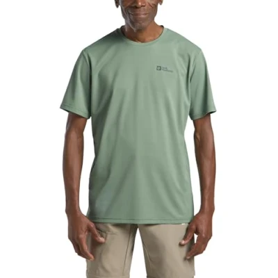 Afbeelding van Jack Wolfskin Delgami S/S Sport Tshirt, Heren, Maat: Large, Eucalyptus