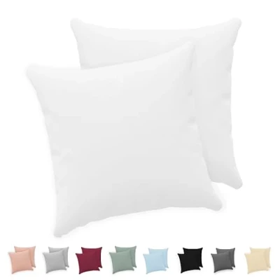 Afbeelding van Twinzen® Kussensloop, 40 x cm, 100% jersey katoen, 150 g/m², wit, kussensloop met ritssluiting, Oeko Tex gecertificeerd, 2 stuks