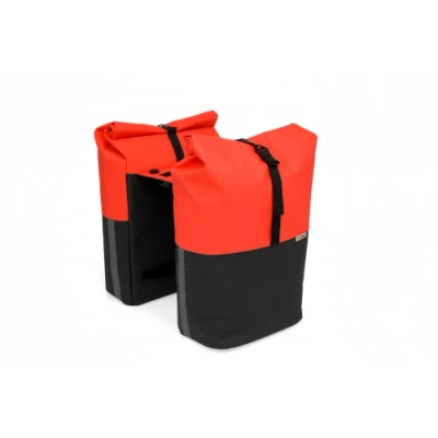 Afbeelding van Dubbele fietstas New Looxs Nyborg MIK 34 liter 30 x 17 37cm (x2) rood/zwart