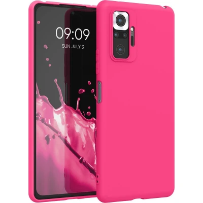 Afbeelding van kwmobile telefoonhoesje geschikt voor Xiaomi Redmi Note 10 Pro Hoesje smartphone Back cover in neon roze