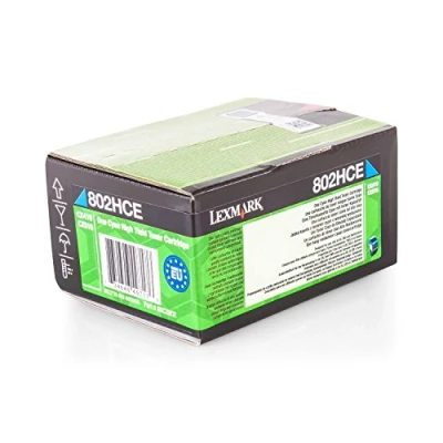 Afbeelding van Lexmark 80C2HC0 (802HC) Toner Cyaan Hoge capaciteit