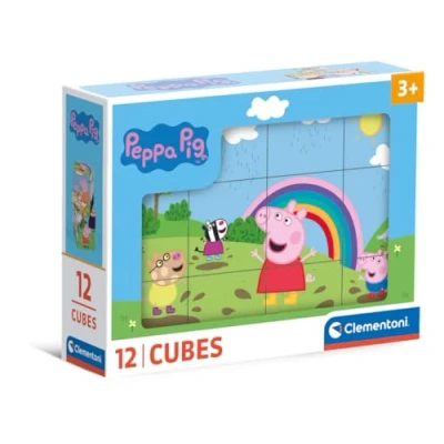 Afbeelding van Clementoni Peppa Pig puzzel 12 delig Supercolor Kubus, voor kinderen van 3 tot 5 jaar, gemaakt in Italië, 41195