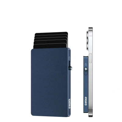 Afbeelding van Valenta Cardprotector Aluminium Magsafe blue titanium